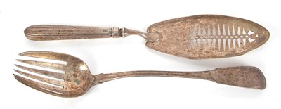 Lot 54 - Mixed Lot: George III silver serving fork,...