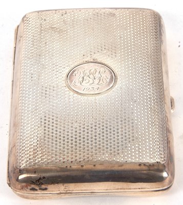 Lot 58 - A George V silver cigar case of rectangular...