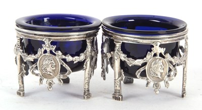 Lot 67 - A pair of antique French silver salts in the...