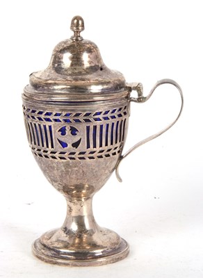 Lot 79 - An antique Irish silver mustard pot of...