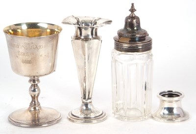 Lot 82 - Mixed Lot: A Victorian faceted glass condiment...