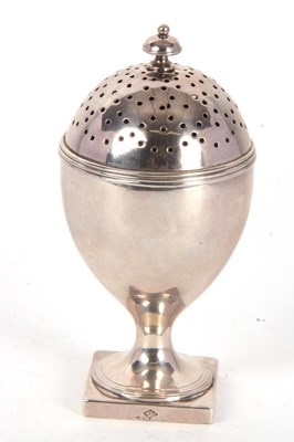 Lot 87 - An antique French silver pounce pot of ovium...