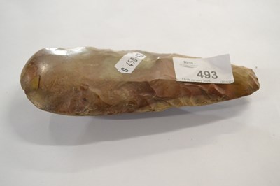 Lot 493 - A polished flint axe head presumed from the...