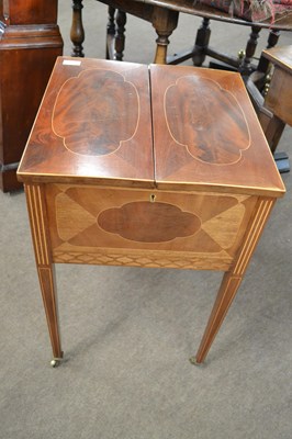 Lot 627 - An Edwardian mahogany and line inlaid sewing...