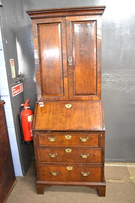 Lot 637 - An 18th Century and later walnut bureau...