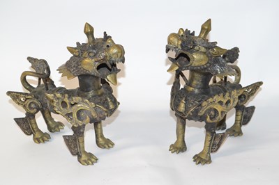 Lot 242 - Pair of Brass Temple Dogs