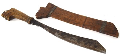 Lot 78 - 20th century wooden Indonesian Klewang sword...