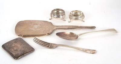 Lot 96 - Mixed Lot: A George III Old English tablespoon,...