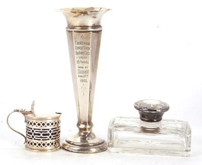 Lot 98 - Mixed Lot:  An Edwardian silver trumpet vase,...