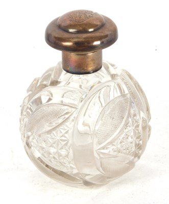 Lot 107 - A large cut glass globular scent bottle with...