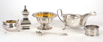 Lot 110 - Mixed Lot:  A hallmarked silver sauce boat of...