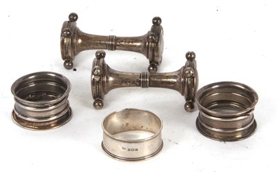 Lot 111 - Mixed Lot:  A pair of large Edwardian silver...