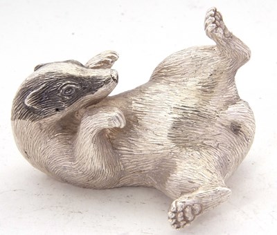 Lot 117 - An Elizabeth II solid silver model of a badger...