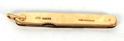 Lot 132 - An Edwardian 15ct stamped mounted pocket knife...