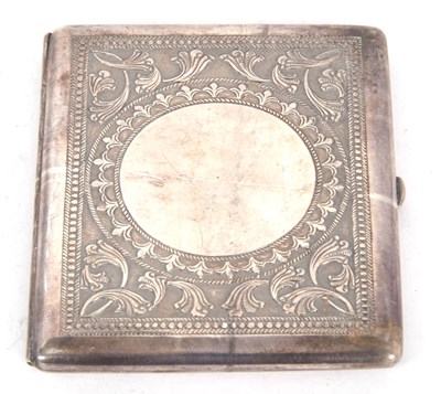 Lot 142 - A continental white metal cigarette case,...