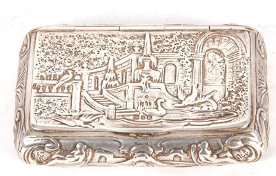 Lot 150 - A continental silver snuff box of rectangular...