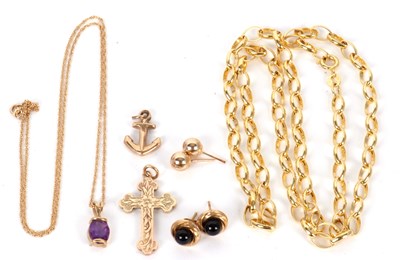 Lot 170 - A mixed lot of gold: to include a 9ct cross...