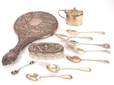 Lot 176 - Mixed Lot:  A hallmarked silver drum mustard...