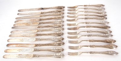 Lot 178 - A Victorian silver dessert service for twelve,...