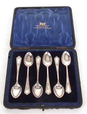 Lot 183 - A cased Victorian set of six silver teaspoons,...