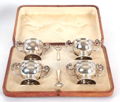 Lot 186 - A cased set of four Edwardian salts of trophy...