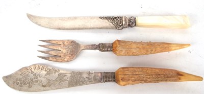 Lot 190 - Mixed Lot: An antique French silver bladed and...