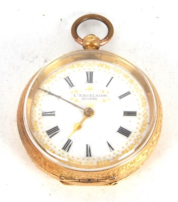 Lot 234 - A high grade yellow metal pocket watch stamped...