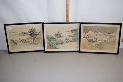 Lot 12 - A group of three small Oriental studies of...