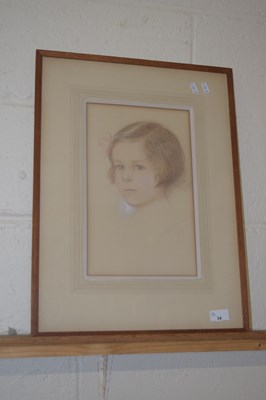 Lot 34 - Portrait study of a young girl, indistinctly...