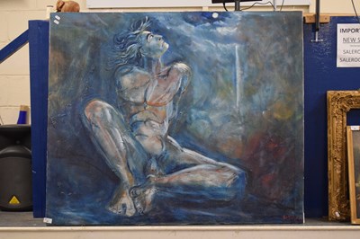 Lot 41 - A large contemporary oil on canvas study of a...