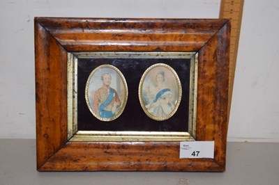 Lot 47 - A pair of small portrait miniatures Victoria...