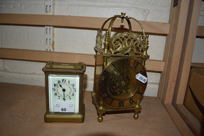 Lot 60 - Reproduction brass lantern clock with French...