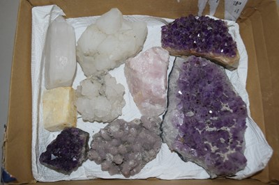 Lot 65 - Box of amethyst and other mineral samples