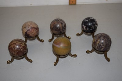 Lot 84 - Group of six polished stone spheres