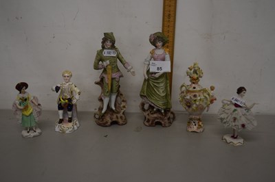 Lot 85 - Group of five Crown Derby and continental...