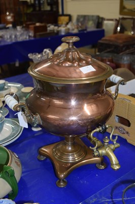 Lot 144A - A copper and brass samovar