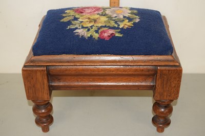 Lot 154 - Small footstool with tapestry covering