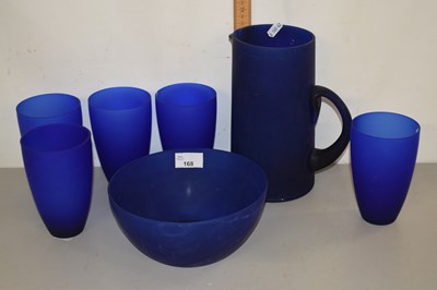 Lot 168 - Group of blue glass lemonade set and a similar...