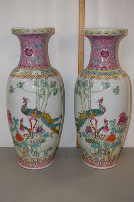 Lot 176 - Pair of large reproduction Chinese vases...