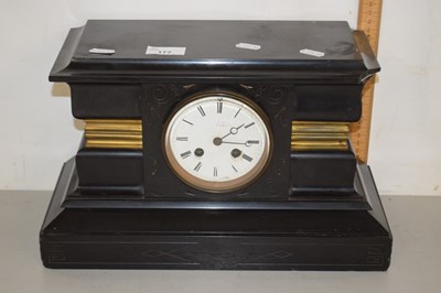 Lot 177 - Victorian block slate cased mantel clock