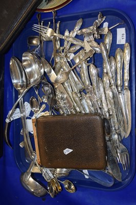 Lot 178 - Tray of various assorted silver plated cutlery...