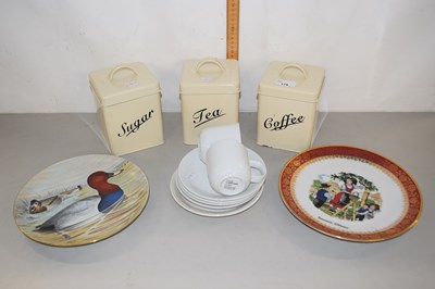 Lot 179 - Set of three modern metal kitchen storage jars...