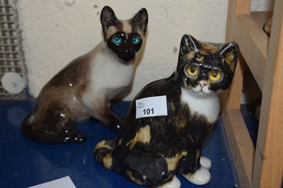 Lot 101 - Two Winstanley pottery cats