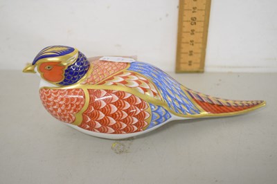 Lot 108 - A Crown Derby paperweight formed as a pheasant