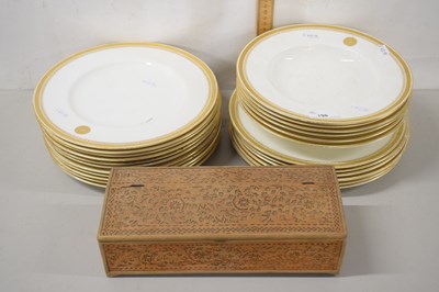 Lot 196 - Quantity of Royal Worcester gilt rimmed dinner...