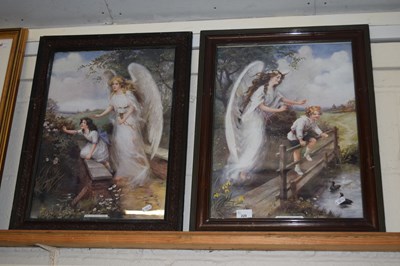 Lot 220 - A pair of Victorian coloured prints Angels...