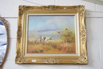 Lot 238 - Kingman - Pointer dog with partridges, oil on...