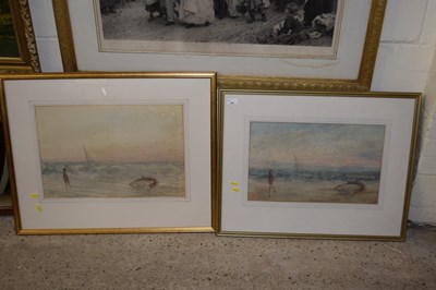 Lot 243 - Freeman, two studies of figures on a beach,...