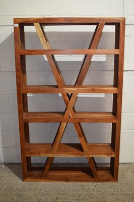 Lot 244 - A modern Sheesham hardwood bookcase cabinet...