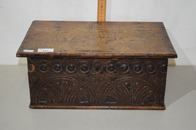 Lot 251 - A small oak jewellery box formed of period...